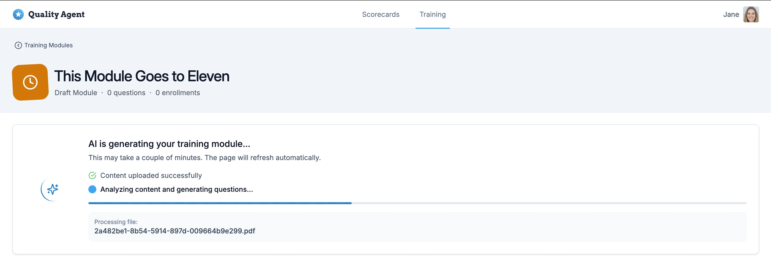 AI generating quiz questions