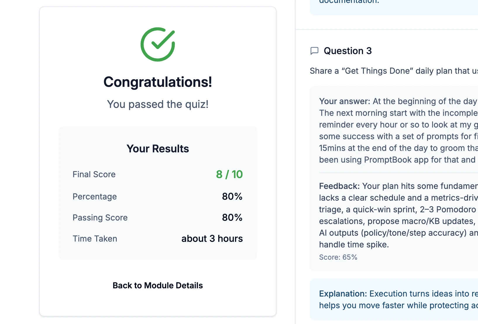 AI-Generated Training Quizzes